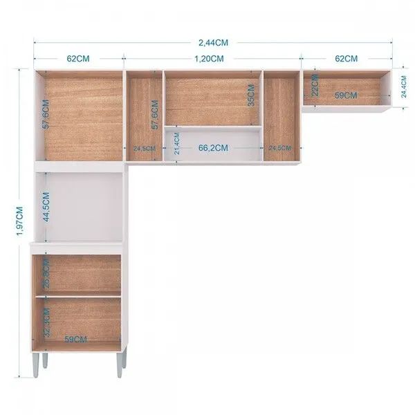Armário de cozinha em L com 8 portas! - Foto 2