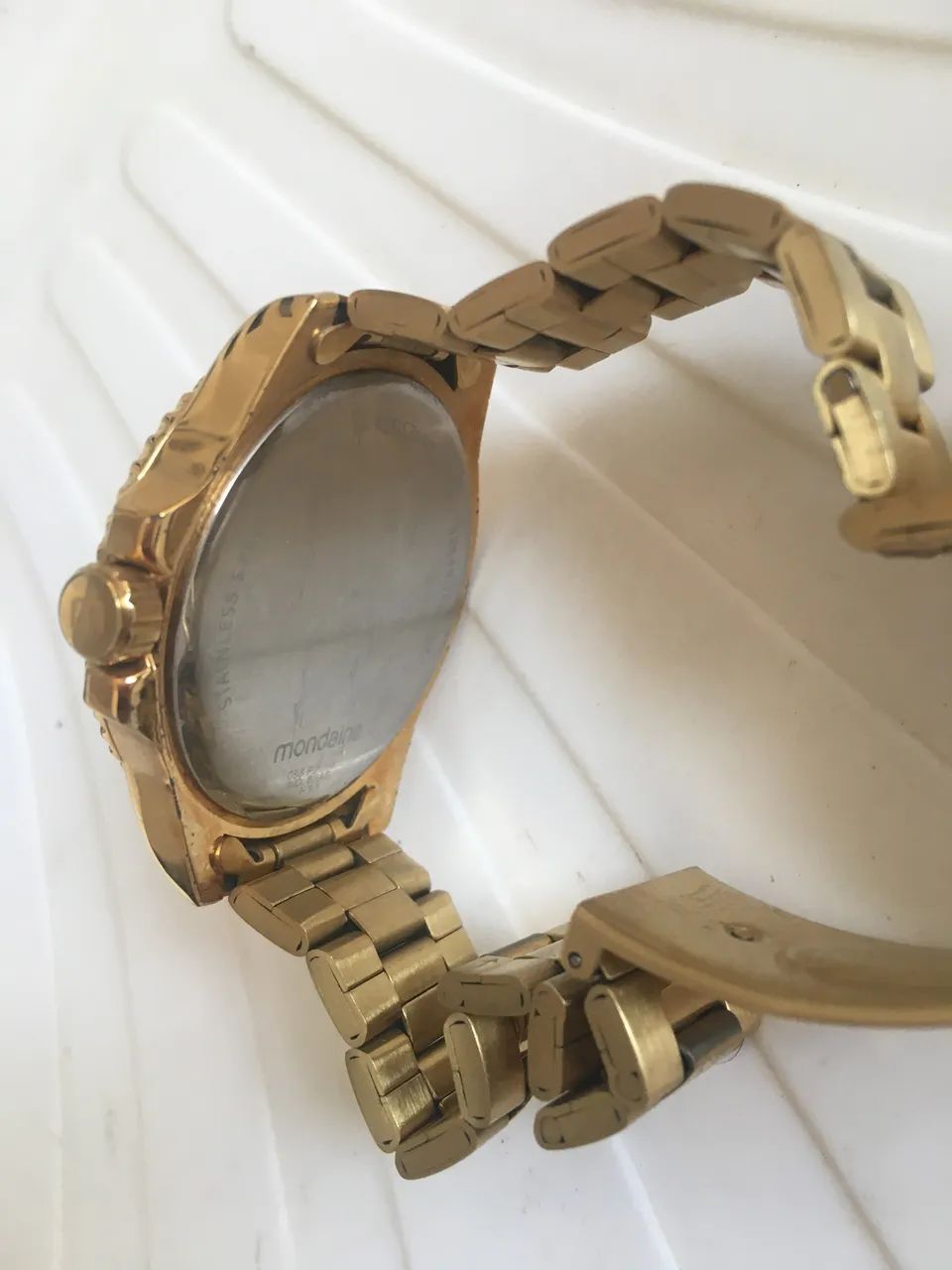 Relógio masculino dourado - Foto 2