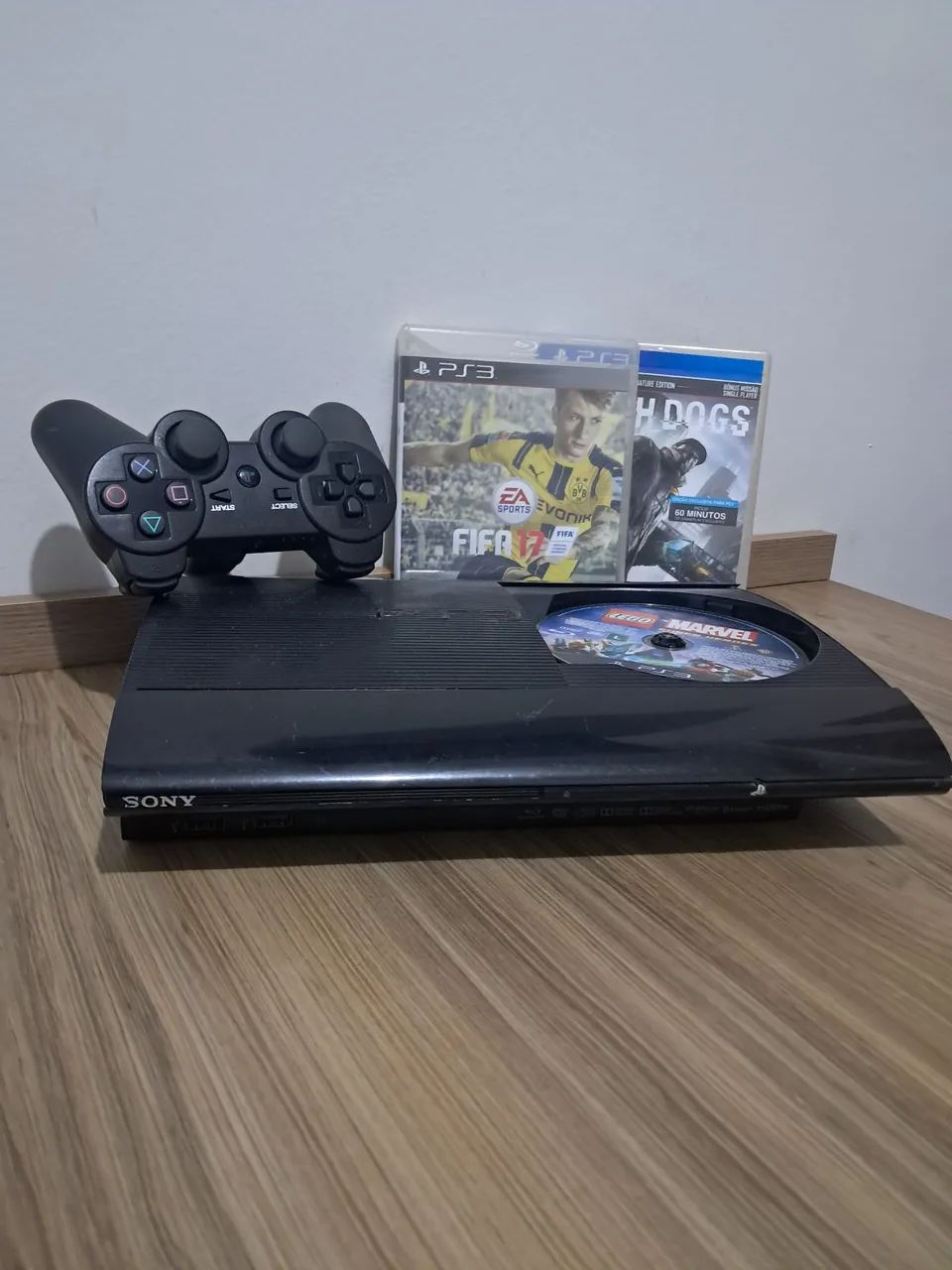 Ps3 versão desbloqueio com 3 jogos e controle
