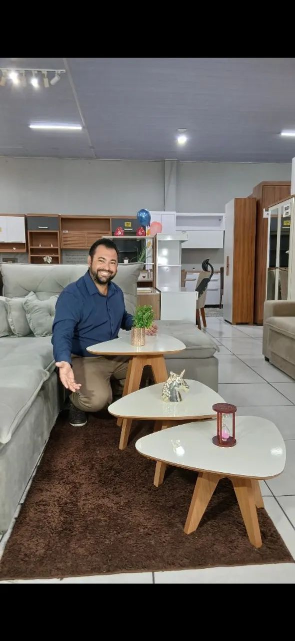 Conjunto de mesas de centro e canto 