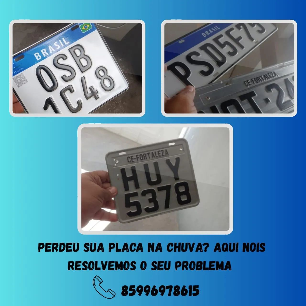 Trabalhamos com placa Mercosul é luminosa 