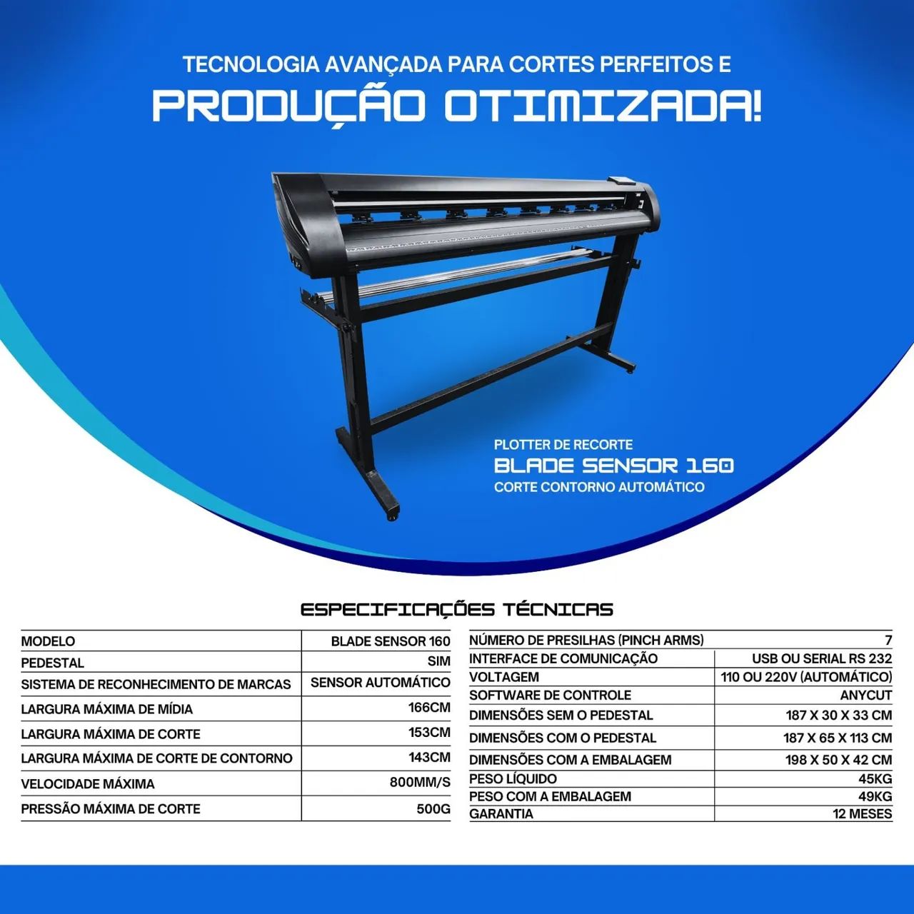 Plotter de Recorte Insulfilm e PPF sensor 160 corte Contorno TEKNOVA
