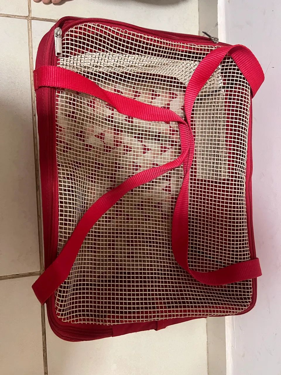 São Pet Bolsa Aerial Para Transporte De Cães E Gatos Em Avião - Vermelha - Foto 3