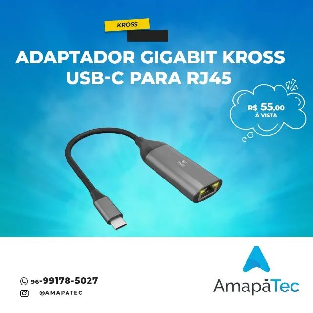 Adaptador Gigabit Kross Usb-c Para Rj45