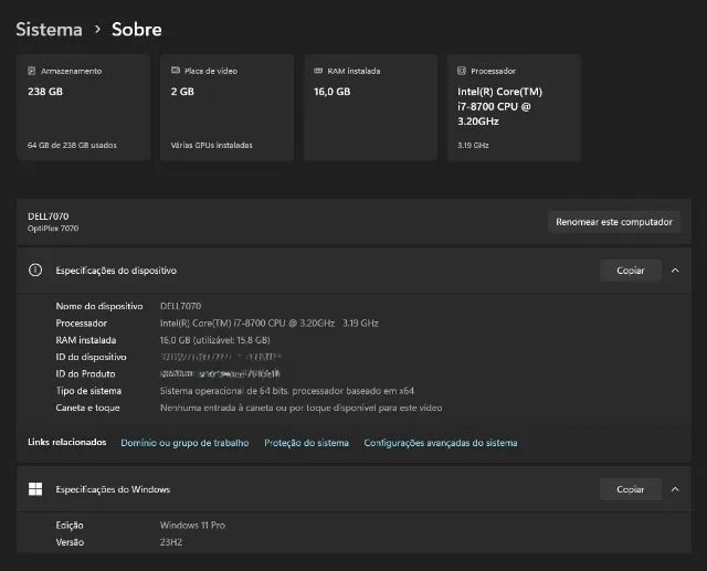 Desktop Dell Optiplex 7070 i7-8700 16gb - Foto 5