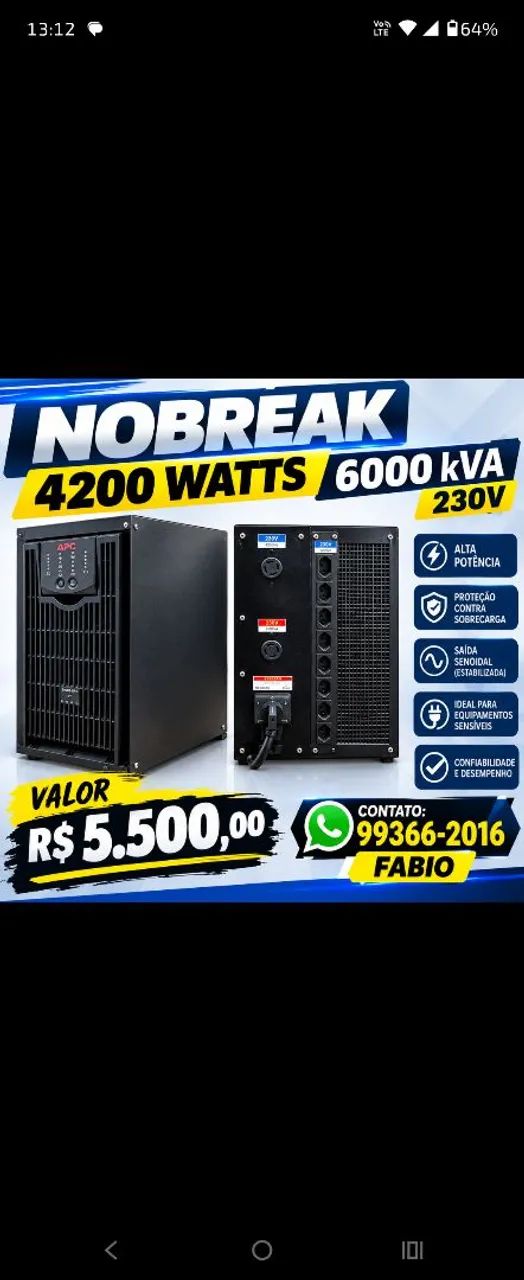 Nowbreaxk APC 4200 Wts 6000 V/A