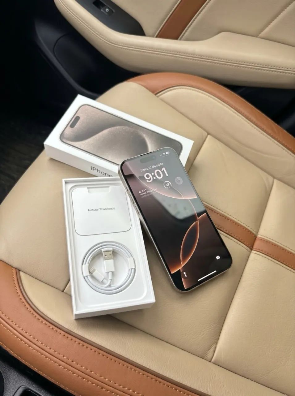 iphone 15 pro max 256 titânio todo original  - Foto 5