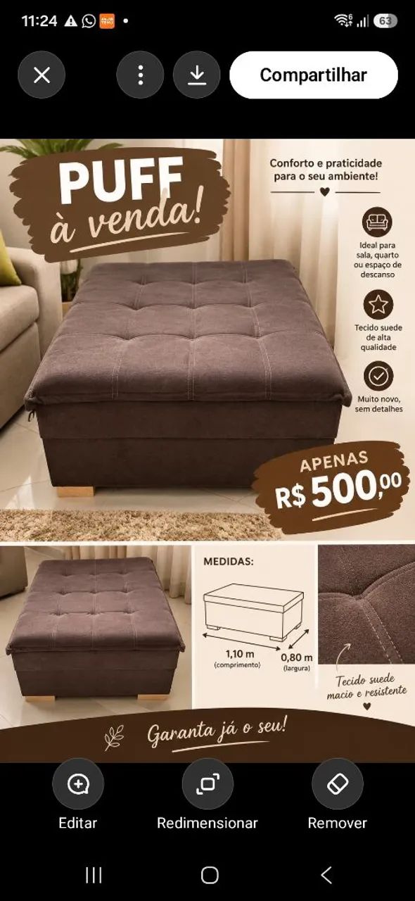 Puff confortável 