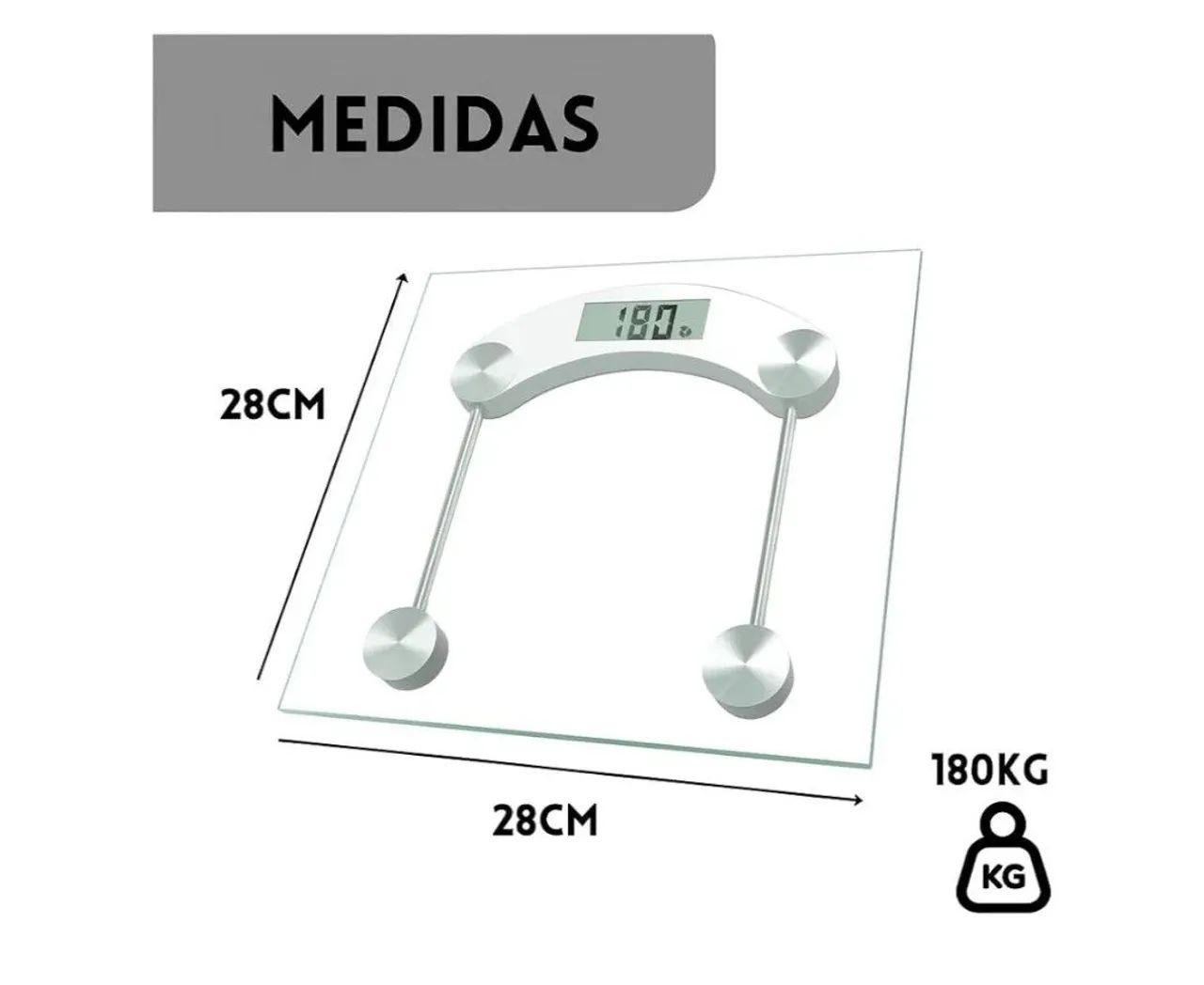 Balança Corporal Digital de Vidro Temperado Transparente - Foto 3