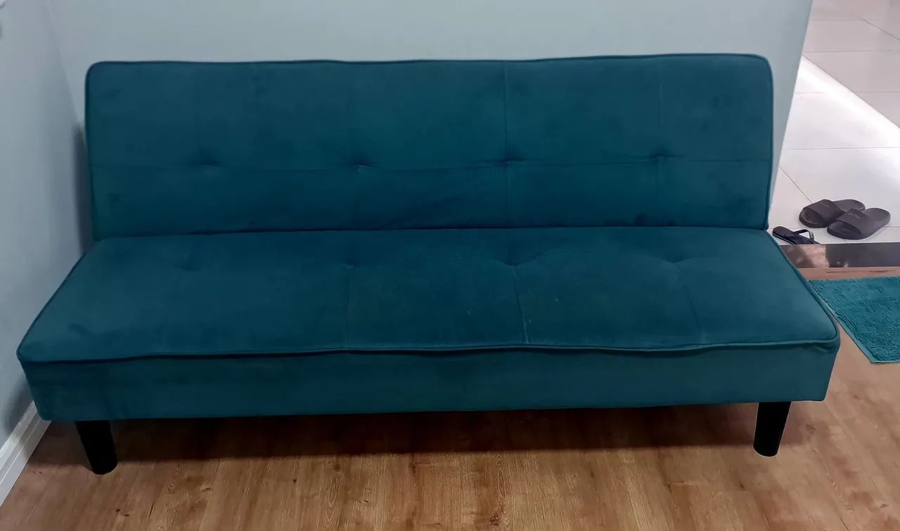 Sofá cama cor turquesa 