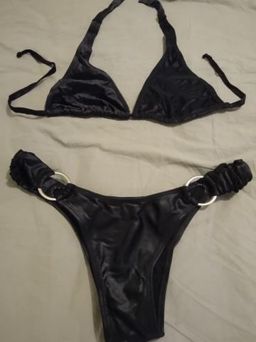 Biquíni preto de cirrê