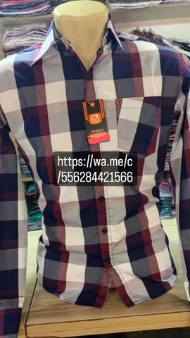 Camisas Masculinas Slim Algodão 