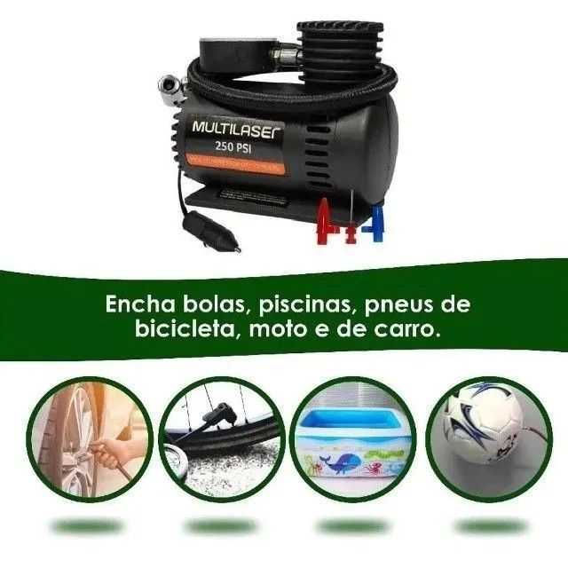 Compressor De Ar Mini Elétrico Portátil Multilaser Au601 12v - Foto 2