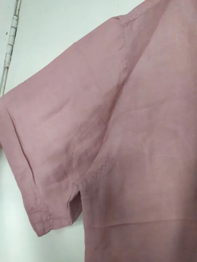Camisa de linho rosa 46 - Foto 2