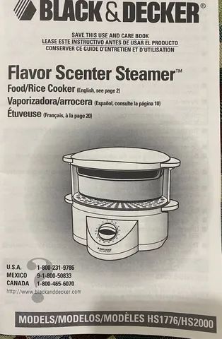 Black & Decker HS2000 Flavor Scenter Steamer and Rice Cooker