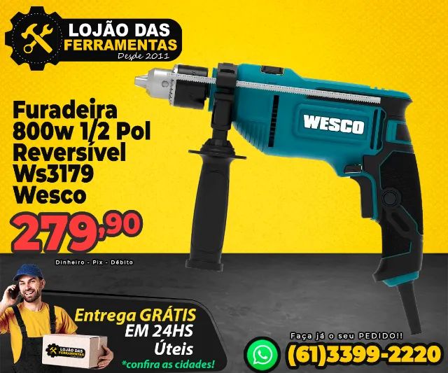Furadeira 800w 1/2 Pol Reversível Ws3179 Wesco