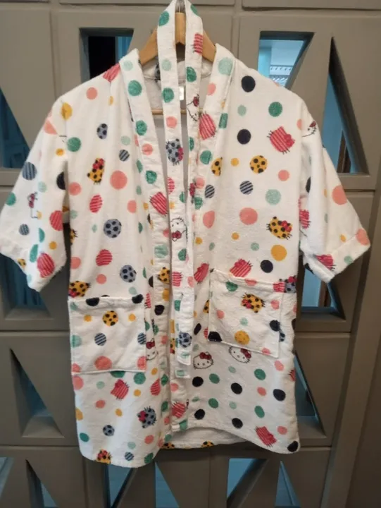 Roupão Hello Kitty Artex atoalhado 100% algodão - Tam G infantil, praticamente novo