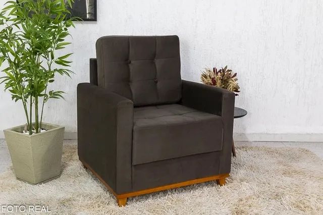 Poltrona Decorativa Lara Veludo ou Linho rf55 - Foto 5