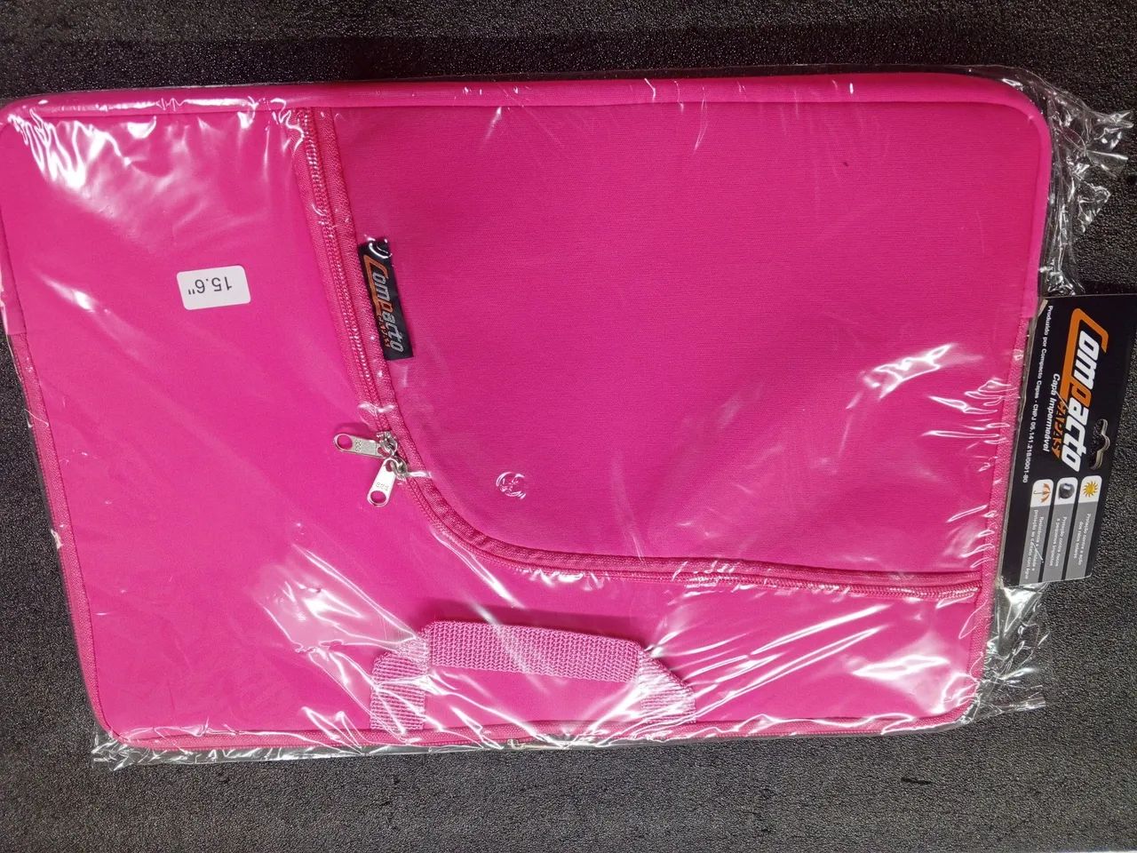 Bolsa , case para notebook com bolso e alça rosa 