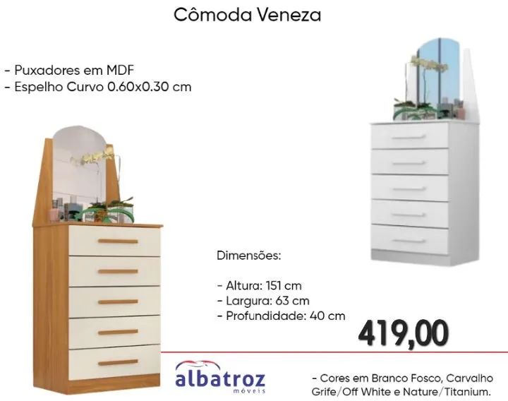 Cômoda Veneza- ENTREGA HOJE 
