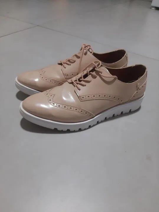 Tênis sapato Oxford Bege - Foto 2