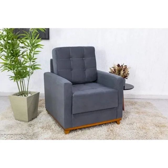Poltrona Decorativa Lara Veludo ou Linho rf55 - Foto 4