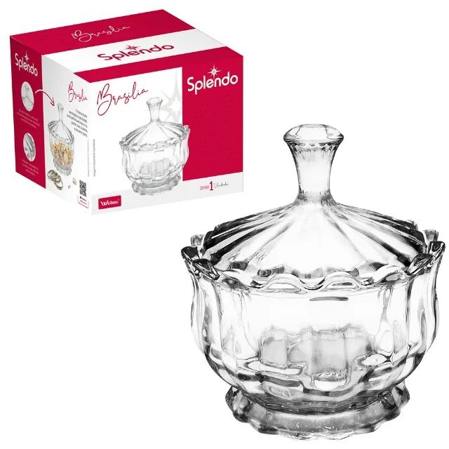 Pote De Vidro Macaron Bombonieir 240ml 10x6cm Splendowg09646