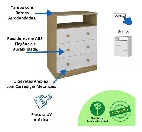Quarto Completo Infantil 3 Peças Brinde Especial. São Produtos Novos Direto da Fábrica! - Foto 5