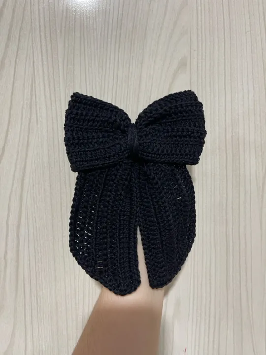 Laço para cabelo em crochê