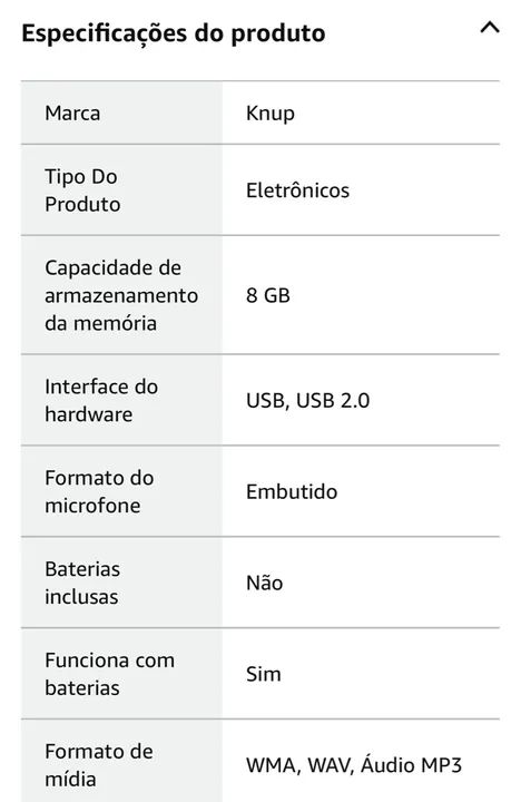 Gravador de Voz Digital Knup KP-8004 - 8GB - LCD - Novo - Foto 5