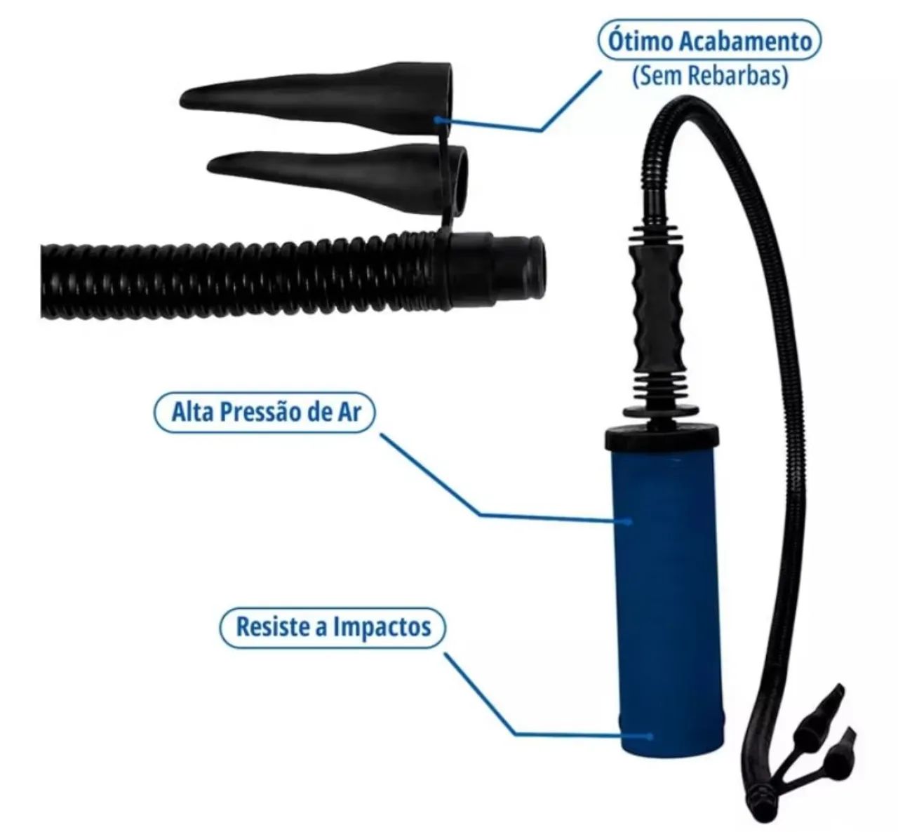 Bomba de Ar Manual Inflador Encher Infláveis Balão Colchão Piscina - Foto 4