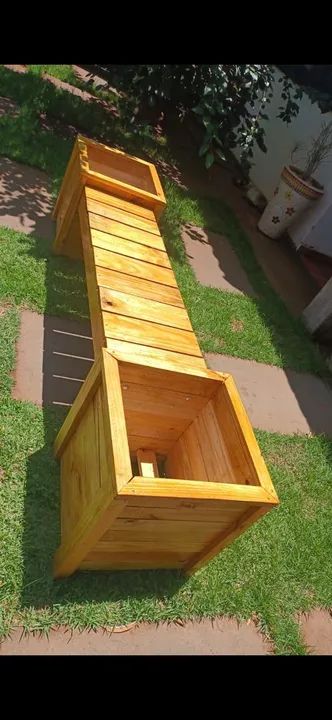 Banco de madeira pinus para jardim  - Foto 3
