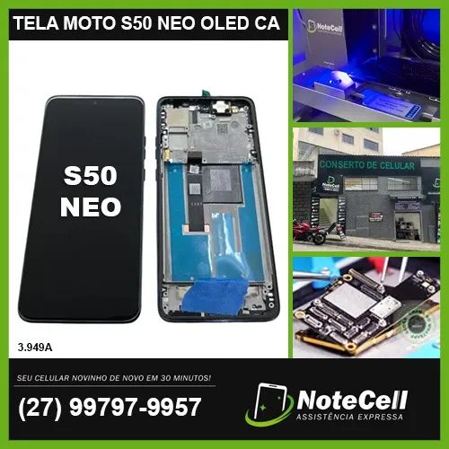 Tela Display Para Moto S50 Neo Original Oled *Com Aro* 3.949A - Instalação Expressa