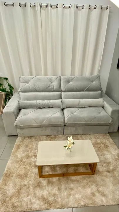 Sofá Retrátil e Reclinável Vick 2,50m Soft Molas Ensacadas p544 - Foto 4
