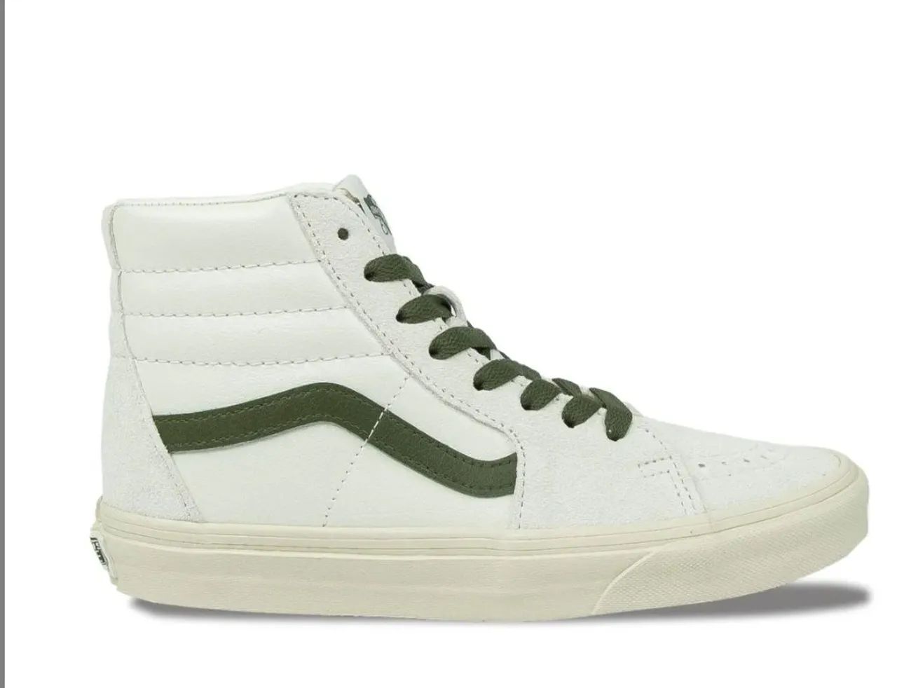 Tênis Vans Sk8-Hi Branco com Detalhes Verdes - Foto 4