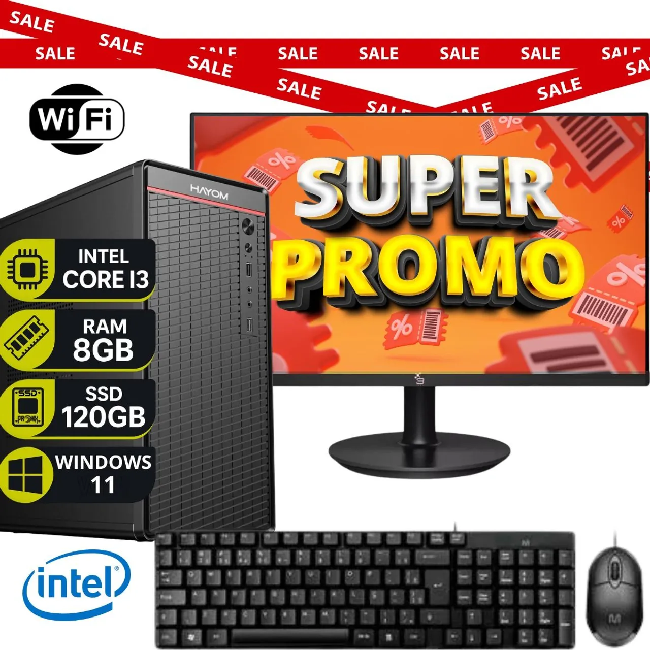 Computador Completo Intel Core i3 + 8GB RAM + SSD 120GB