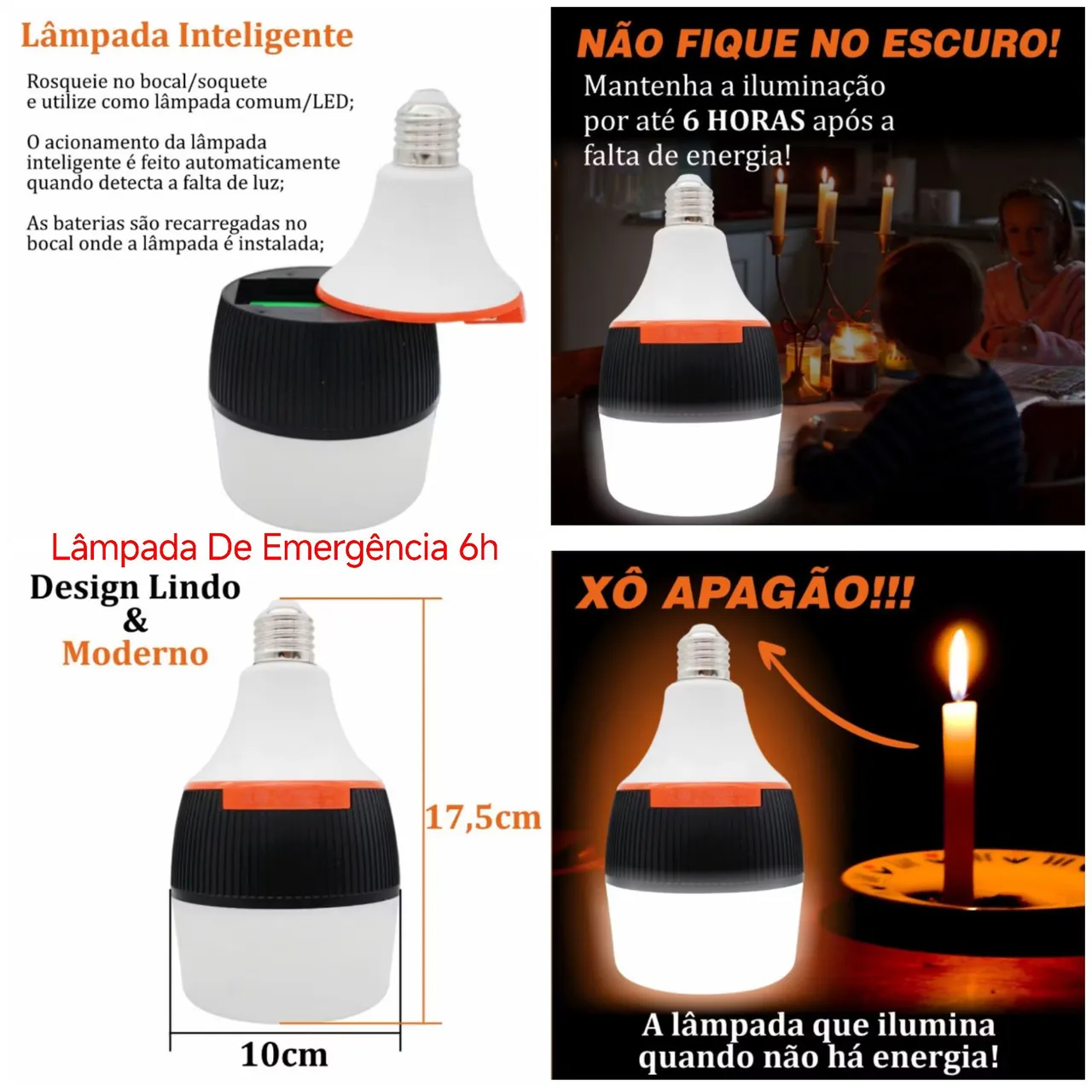 Lâmpada Inteligente 50w 6 horas
