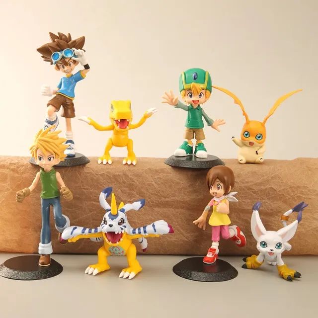 Bonecos Digimon Agumon Patamon Gbumon Tailmon 4 pares Total de 8pcs