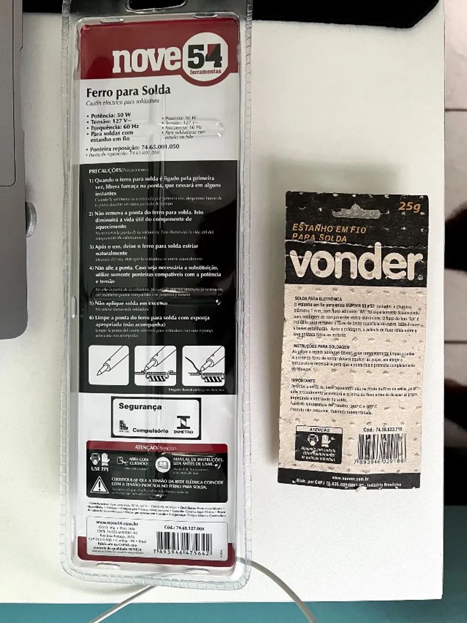Ferro de solda nove54 127v com estanho para solda - Foto 2