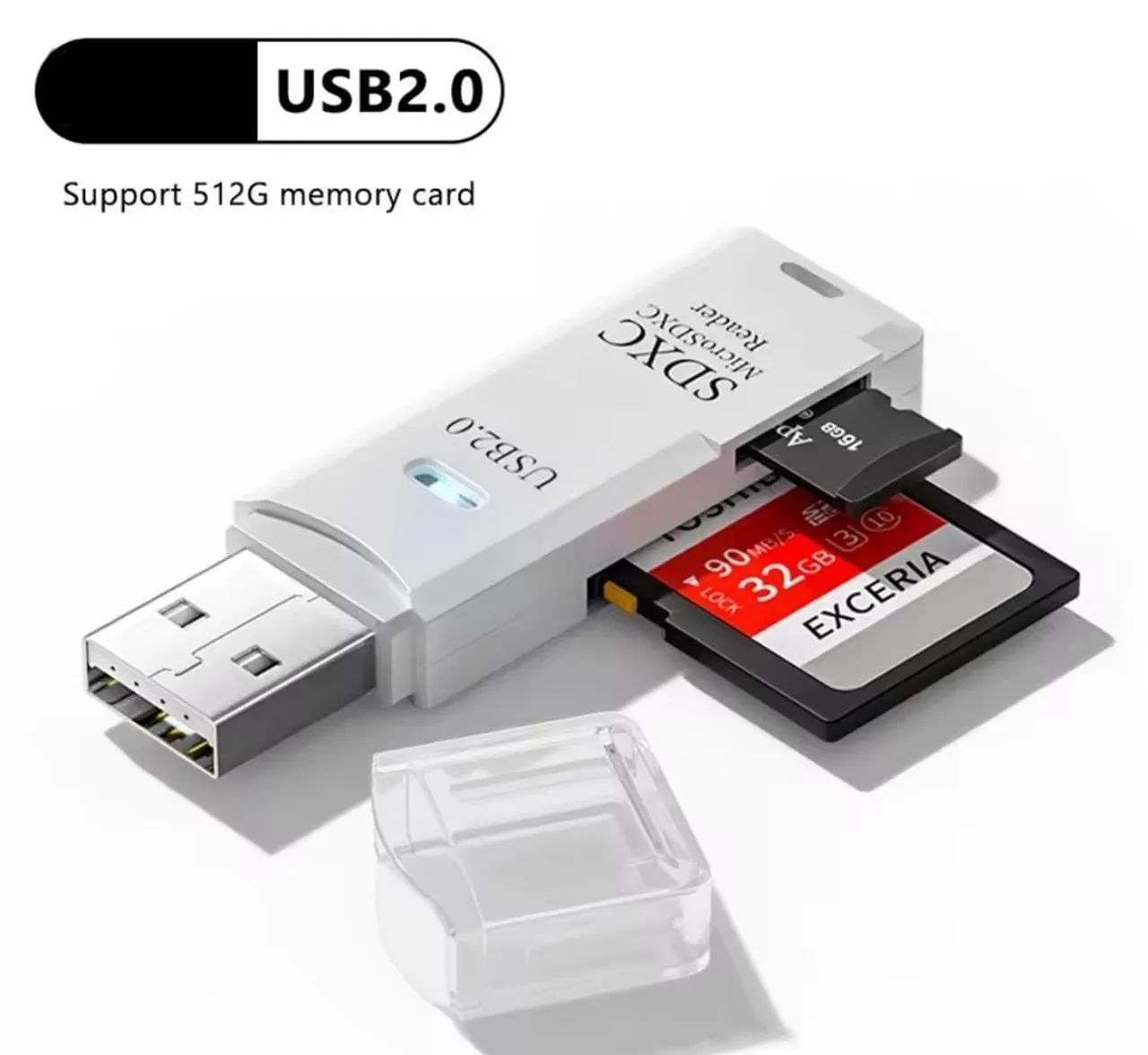 Leitor de cartão 2 em 1 USB 2.0 - Foto 2