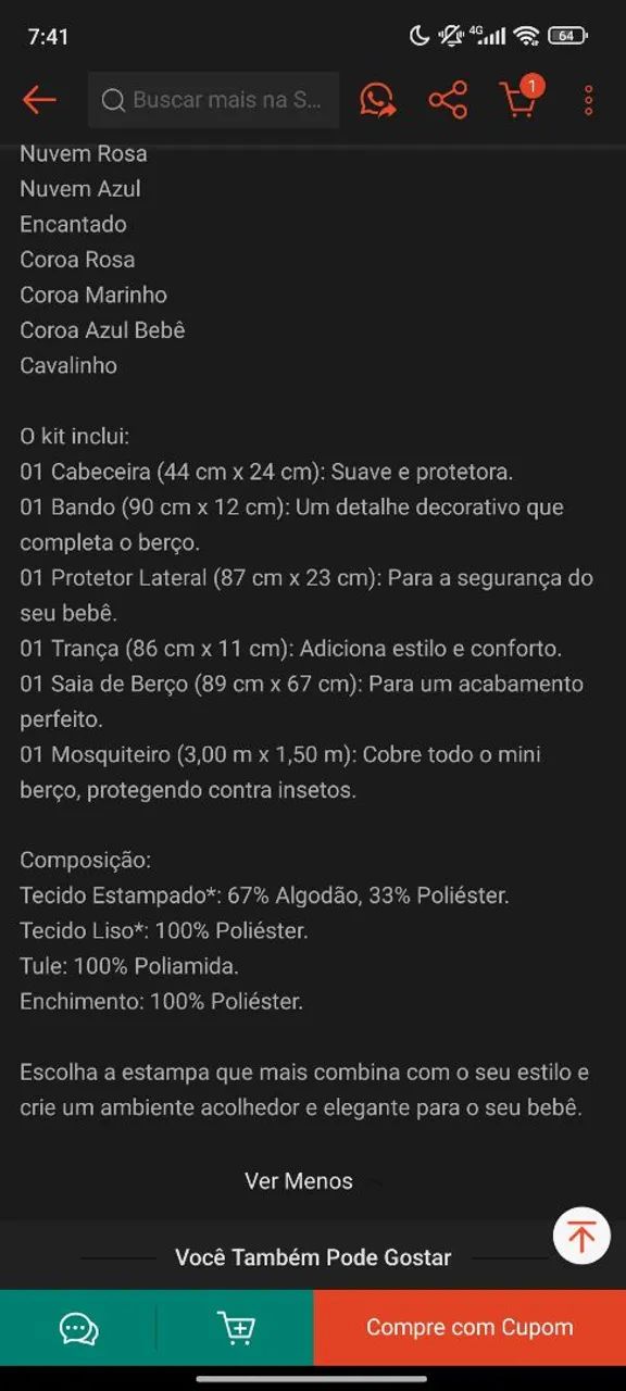 Mini berço com kit completo com mosteiro+ colchão  - Foto 5