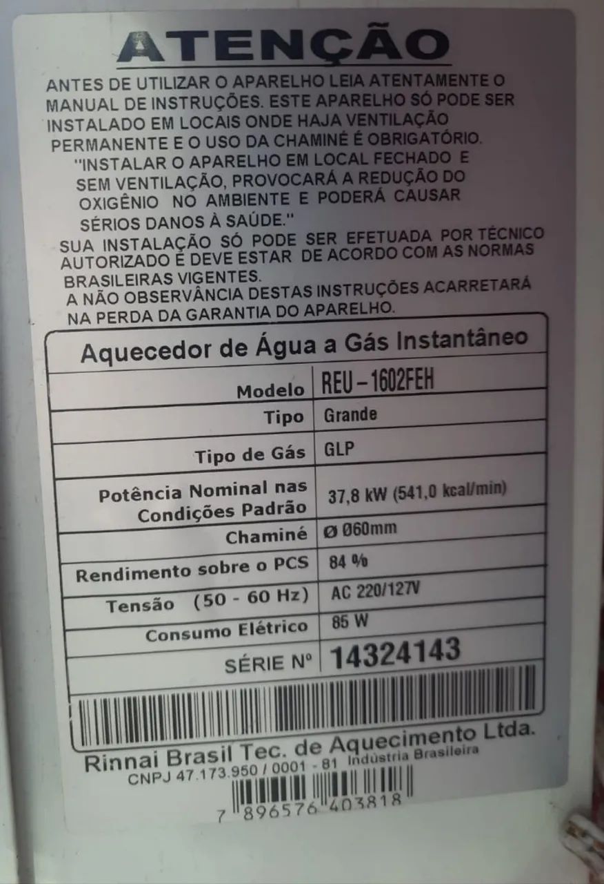 Aquecedor de água Rinnai 22,5 l GLP digital  - Foto 2
