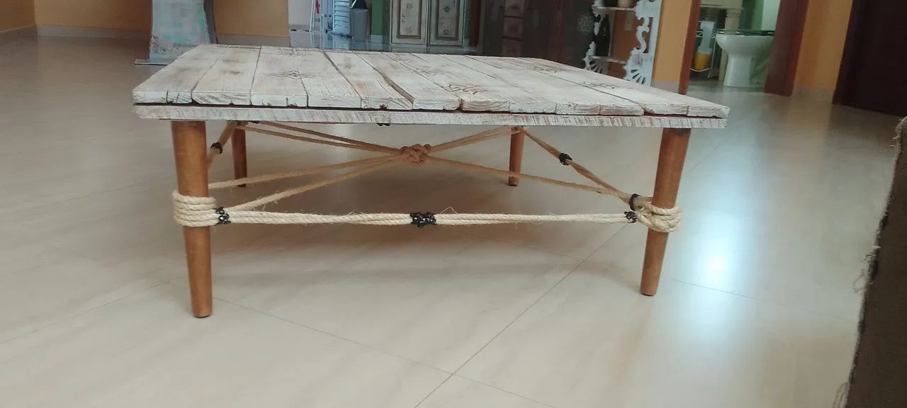 Mesa de centro artesanal em pátina  - Foto 5