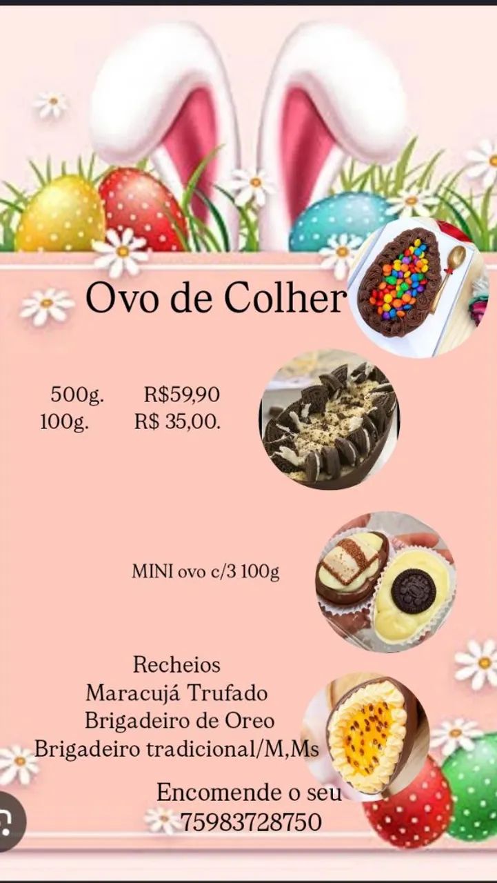 Ovos de Páscoa de Colher - Recheios Deliciosos