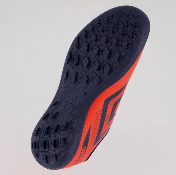 Chuteira Society Umbro Beat - Infantil Laranja e Azul (MOSTRUÁRIO) - Foto 2