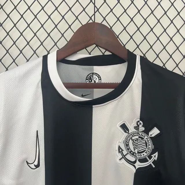 Camisa Corinthians Listrada Preto e Branco premium nacional G e GG - Foto 2