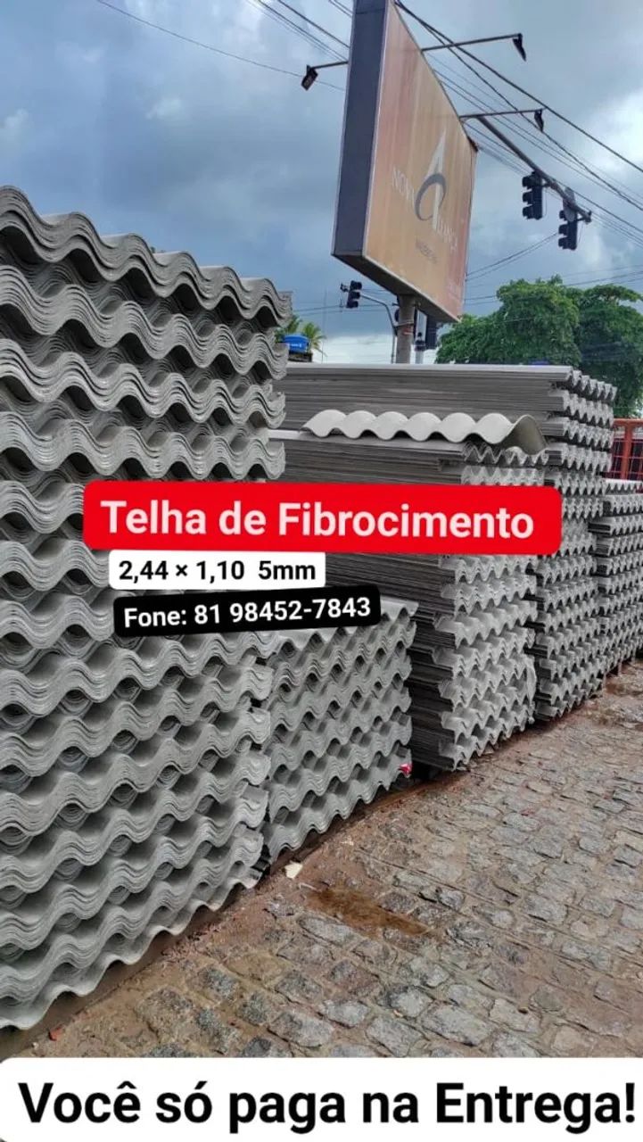 Telha Telhas de 2,44 × 1,10  5mm com o menor preço 