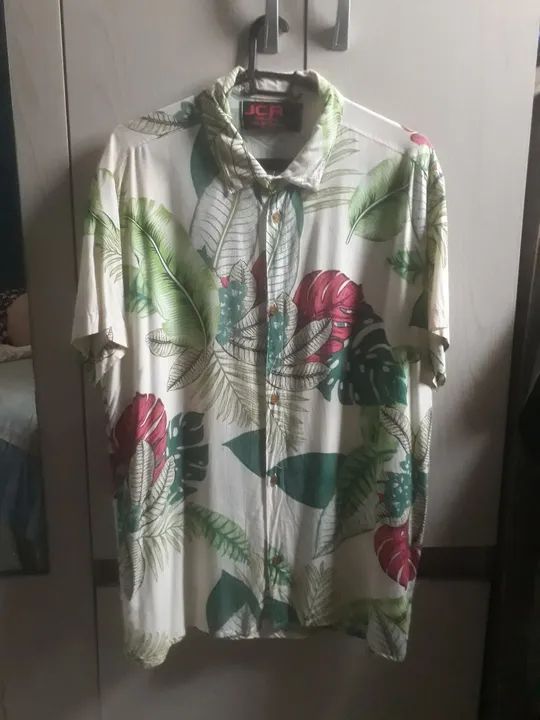 Camisa de manga curta viscose  estampada M - Foto 2