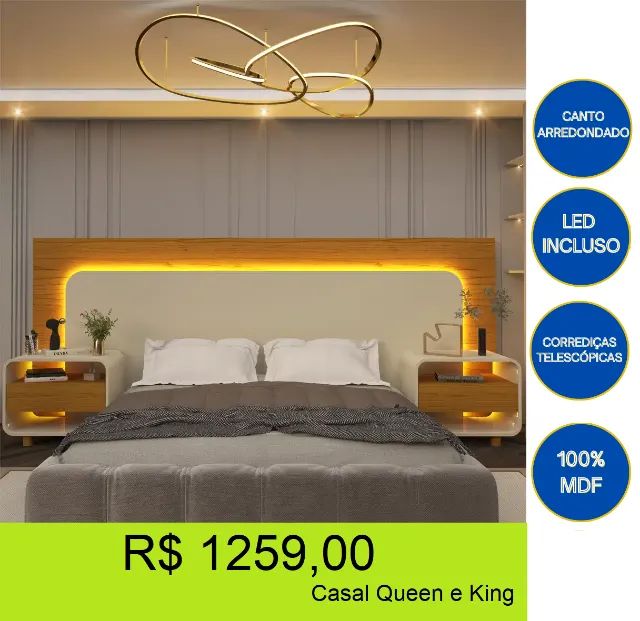 Cabeceira para 3 medidas, Design super moderno