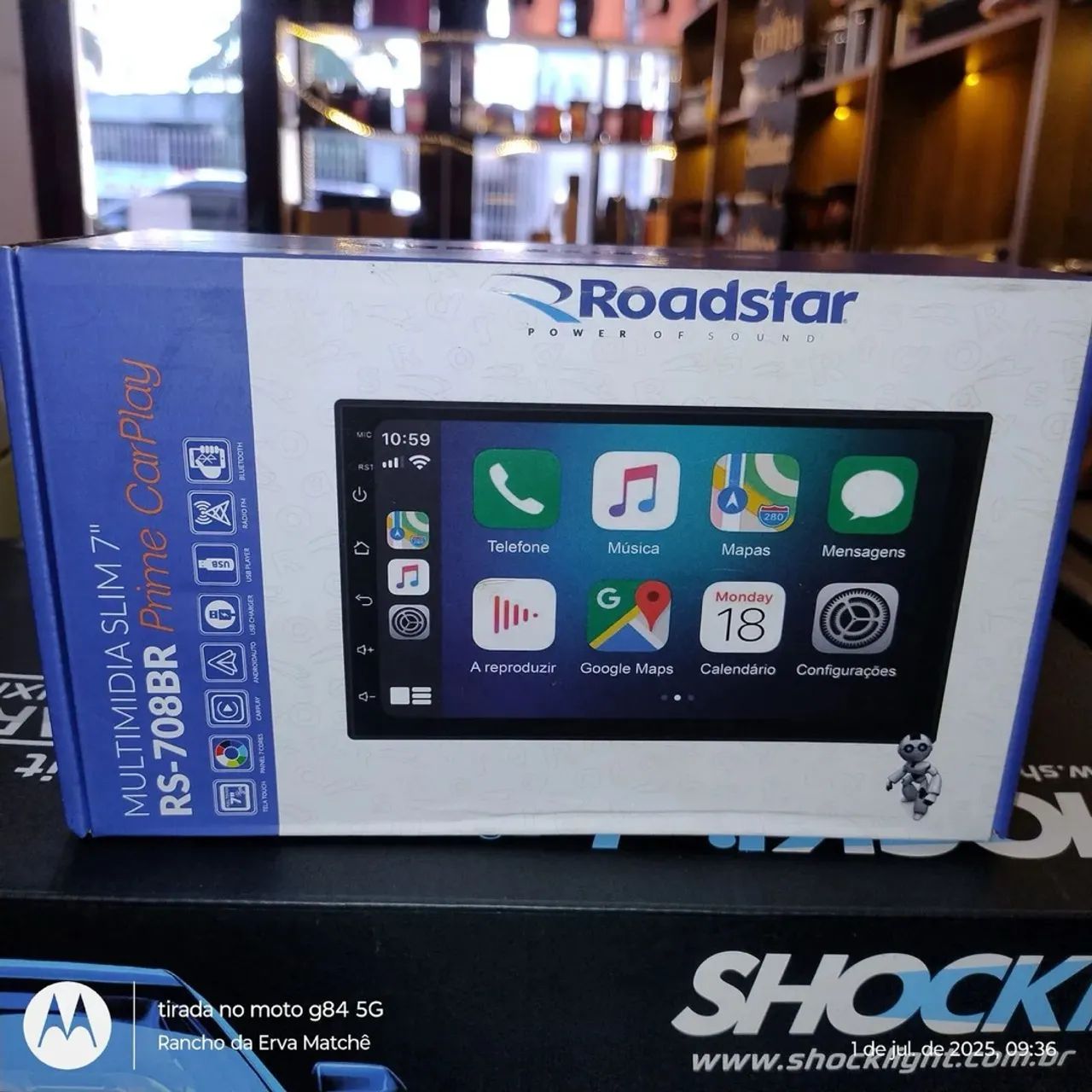 Central Multimídia Roadstar RS-708BR Prime CarPlay 7